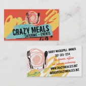 抽象的なディナー用大皿の道具シェフのケータリング 名刺 (正面/裏面)