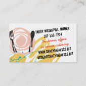 抽象的なディナー用大皿の道具シェフのケータリング 名刺 (裏面)