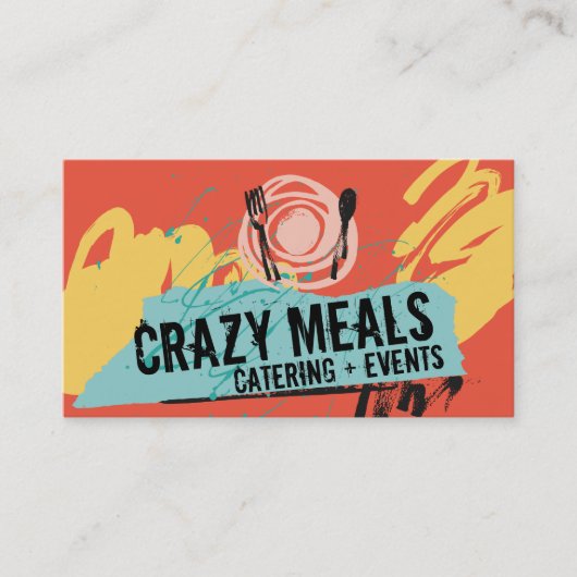 抽象的なディナー用大皿の道具シェフのケータリング 名刺 (正面)