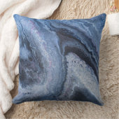 抽象的なディープブルーのマーブル模様の雲 クッション (ブランケット)