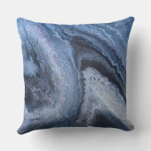 抽象的なディープブルーのマーブル模様の雲 クッション (裏面)