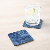 抽象的なディープブルーマーブル コースター (右側)