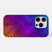 抽象的なデジタル波 アシッド サイケデリック デザイン iPhoneケース (裏面横)