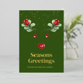 抽象的なトナカイのクリスマス 箔シーズンカード (立ち正面)