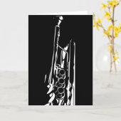 抽象的なトランペットの挨拶状 カード (黄色い花)