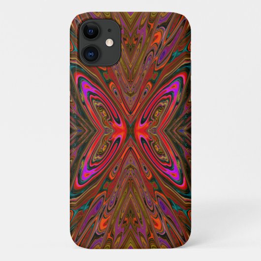 抽象的なトリッピーオレンジとマゼンタの蝶 Case-Mate iPhoneケース (裏面)