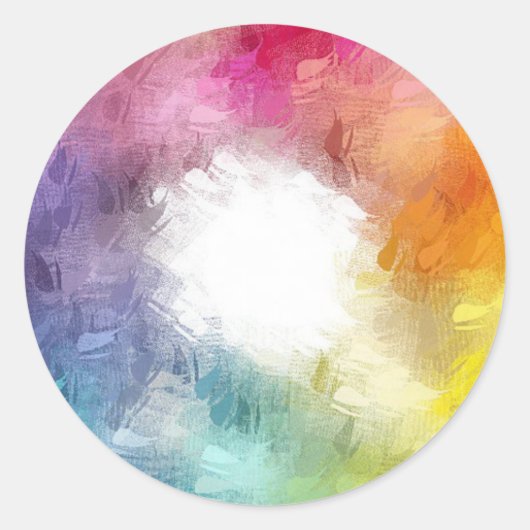 抽象的なトレンディな空白テンプレート 青 緑 ピンク 赤 ラウンドシール (正面)