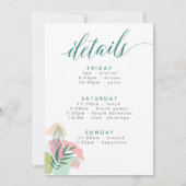 抽象的なトロピカルなハワイアン・パーティーの招待状 (裏面)