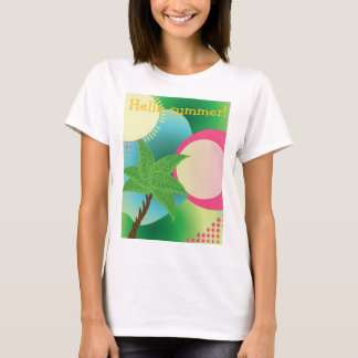 抽象的なトロピカルイラスト、ハローサマー Tシャツ