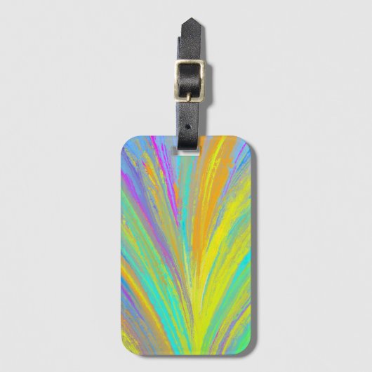 抽象的なトロピカルサマーファン ラゲッジタグ (正面縦)