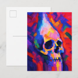 抽象的なドクロの絵画 壁アートプリント ポストカード