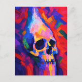 抽象的なドクロの絵画 壁アートプリント ポストカード (正面)