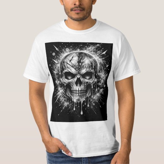 抽象的なドクロ Tシャツ (正面)
