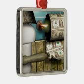 抽象的なドルの洗面所手形 メタルオーナメント (右)