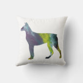 抽象的なドーベルマン犬のシルエット クッション (裏面)