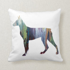 抽象的なドーベルマン犬のシルエット クッション