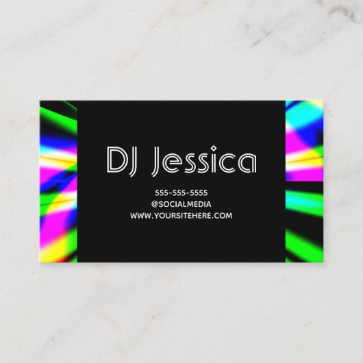 抽象的なナイトクラブネオンDJ 名刺 (正面)
