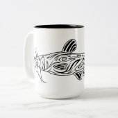 抽象的なナマズのマグ ツートーンマグカップ (正面左)