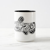 抽象的なナマズのマグ ツートーンマグカップ (中央)