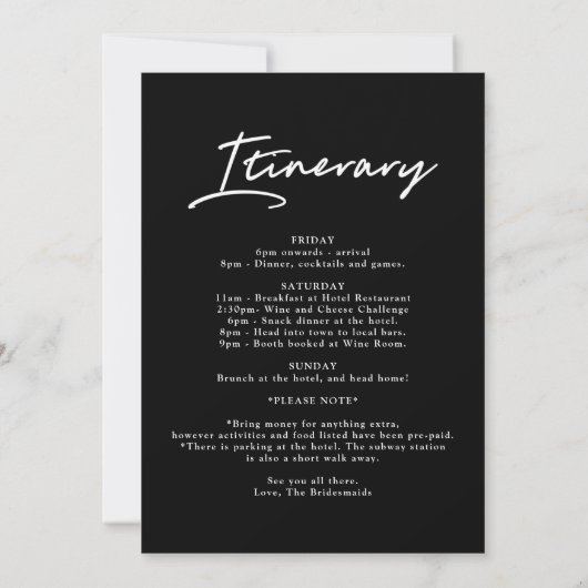 抽象的なニュートラル|の水彩画のバチェロレッテの週末 招待状 (裏面)