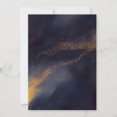 抽象的なネイビーブルーとゴールドのカリグラフィーウェディング 招待状 (裏面)