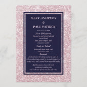 抽象的なネイビーブルーとピンクのグリッター メニュー (正面)