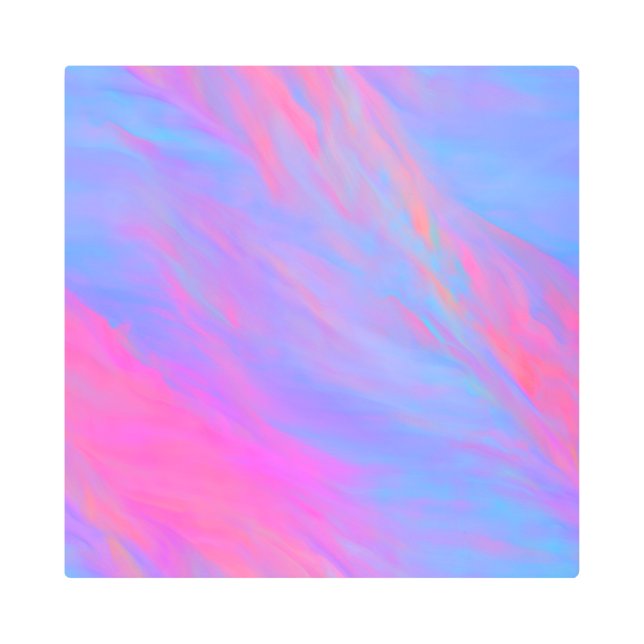 抽象的なネオンインクの流れ メタルプリント (正面)