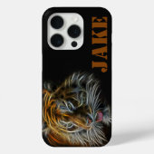 抽象的なネオンチーターの頭部 iPhone 15 Pro Case-Mate iPhoneケース (裏面)