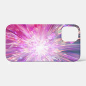 抽象的なネオンピンクとブルーのエネルギーブラストグラフィック Case-Mate iPhoneケース (裏面 (横))