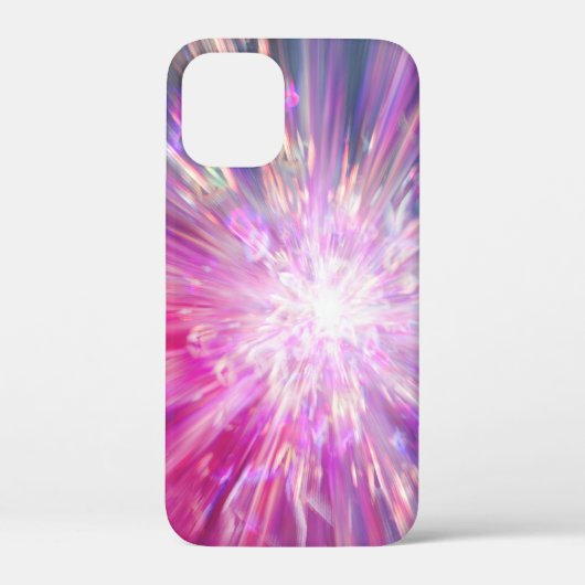 抽象的なネオンピンクとブルーのエネルギーブラストグラフィック Case-Mate iPhoneケース (裏面)