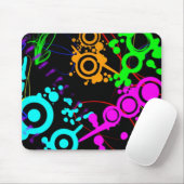 抽象的なネオン（ばちゃばちゃ）跳ねるのモダンなマウスパッド マウスパッド (マウス)