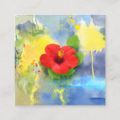 抽象的なハイビスカスの花 スクエア名刺 (正面)