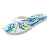 抽象的なハッピーな遊び心のある太陽のワードアート ビーチサンダル (アングル)