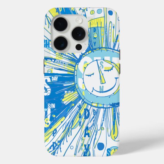 抽象的なハッピーな遊び心のある太陽のワードアート Case-Mate iPhoneケース (裏面)