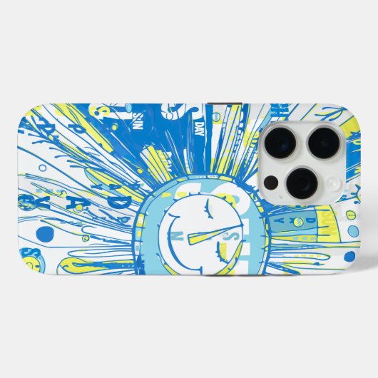 抽象的なハッピーな遊び心のある太陽のワードアート Case-Mate iPhoneケース (裏面 (横))