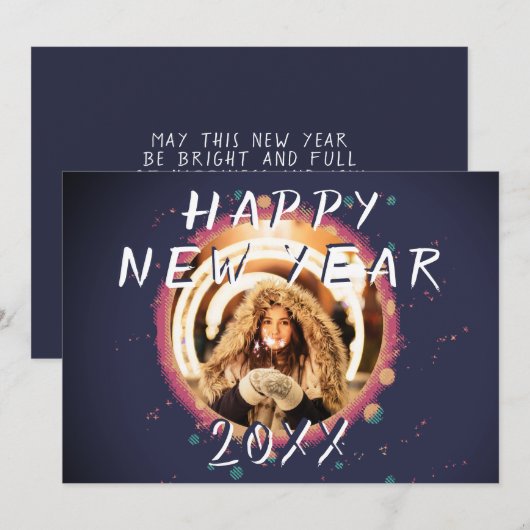 抽象的なハッピーニューイヤー2023の写真 シーズンカード (正面/裏面)