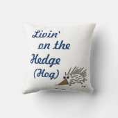 抽象的なハリネズミ"両掛けのブタのLivin"の枕 クッション (裏面)