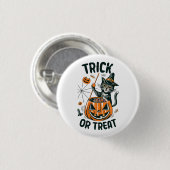 抽象的なハロウィンの猫 缶バッジ (正面&裏面)