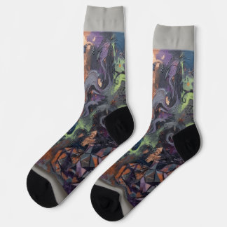 抽象的なハロウィン ソックス