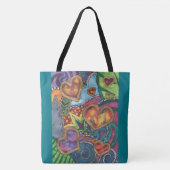 抽象的なハートのトートバック トートバッグ (正面)