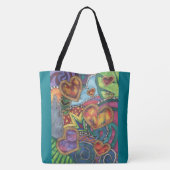 抽象的なハートのトートバック トートバッグ (裏面)