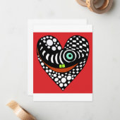 抽象的なハートのラブバレンタインカード ノートカード (正面/裏面インサイチュ)