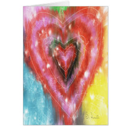 抽象的なハートの挨拶状