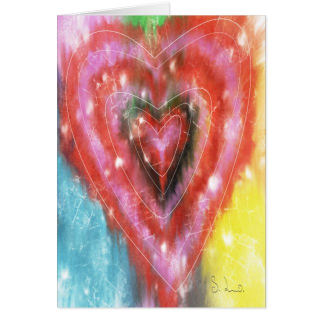 抽象的なハートの挨拶状 (正面)