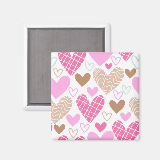 抽象的なハートの模様 マグネット (正面/裏面)
