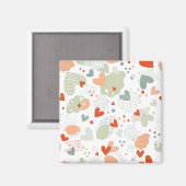 抽象的なハートの模様 マグネット (正面/裏面)