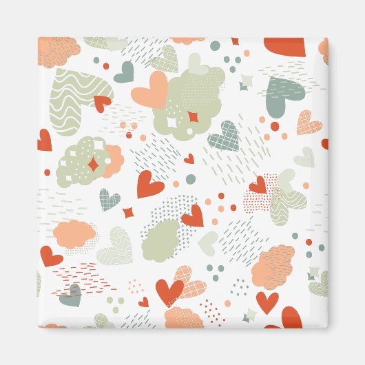 抽象的なハートの模様 マグネット (正面)