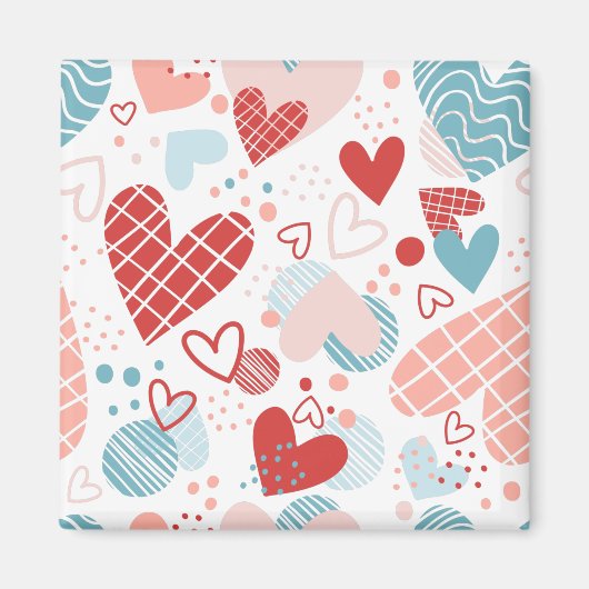 抽象的なハートの模様 マグネット (正面)