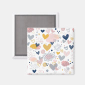 抽象的なハートの模様 マグネット (正面/裏面)