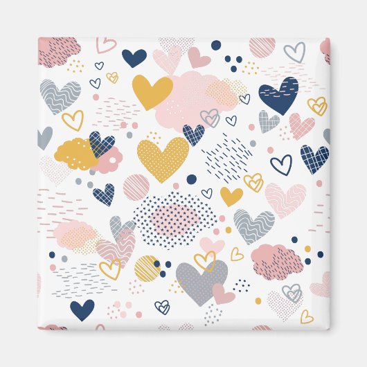 抽象的なハートの模様 マグネット (正面)